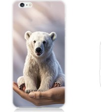Teknomeg Apple Iphone 6 Uyumlu Sevimli Kutup Ayısı  Desenli Silikon Kılıf