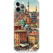 Teknomeg Apple Iphone 12 Pro Max Uyumlu Eski Cami ve Mahalle Desenli Silikon Kılıf