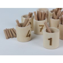 Ali Wooden Aliwooden Montessori Rakamlı Çubuklu Kaseler