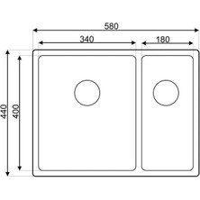 Asil Drawn R15 Series As 368 44×58 Paslanmaz Çelik Mutfak Eviyesi