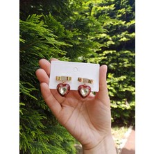 Miu Miu Miumiukids Kırmızı Kalp Taşlı Küpe