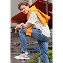 Jump 29730 Bej - Mavi Erkek Sneaker Günlük Spor Ayakkabı