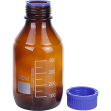 Zürih Ticaret Amber Cam Şişe 500 mL - Vida Kapaklı Boş Numune Şişesi - Otoklav Şişe - 10 Adetlik Toptan Set