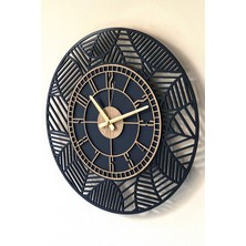 Lupokraft Premium Dekoratif Mat Siyah Duvar Saati 48CM + Vazo Tablo