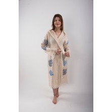 Reina Teks Peştemal Bornoz Pareo Pamuklu Plaj Mercan Hayat Ağacı Desenli 1 Adet Unisex Beachwear Kimono Kaftan