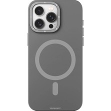 YoungKit iPhone 14 Pro Max Uyumlu Kılıf Velvet Magnet Serisi Kapak Gri