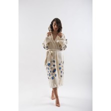 Reina Teks Peştemal Bornoz Pareo Pamuklu Plaj Karışık Göz Desen 1 Adet Unisex Beachwear Kimono Kaftan