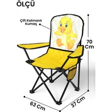 İronika Ördek Figürlü Katlanabilir Yan Cepli Çantalı Çocuk Kamp Piknik Sandalyesi