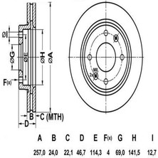 MGA Fren Dıskı Havalı Hyundaı Elantra 1.6 1.8 2000-2006 Matrıx 1.5 Crdı 1.6 1.8 2001-257×4
