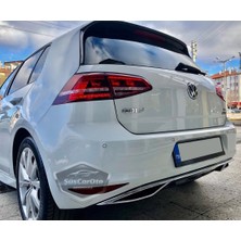 ŞüsCarOto Aksesuar Vw Golf 7 Uyumlu Araca Özel Parlak Siyah Oem Arka Difüzör Highline Difizör Tırnaklı Krom Egzoz Çıkışlı Arka Tampon Eki Ithal 1.sınıf