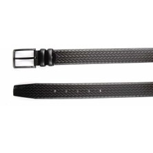 Bambi Siyah Baskılı Deri Erkek Kemer U08657012603