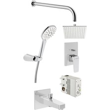 VitrA Artema Root Square A49280 Ankastre Duş Seti, 6 Parça, Krom
