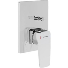 VitrA Artema Root Square A49280 Ankastre Duş Seti, 6 Parça, Krom