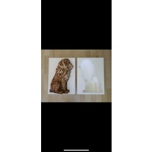 Libre Design Dekoratif 53CM Gri Aslan Heykeli Bahçe Dekorasyonu Biblo