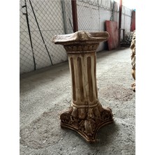 Libre Design Dekoratif 53CM Kahverengi Eskitme Roma Sütunu Heykeli Biblo Bahçe Dekorasyonu
