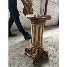 Libre Design Dekoratif 53CM Kahverengi Eskitme Roma Sütunu Heykeli Biblo Bahçe Dekorasyonu