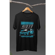 Fuddy Moda  Porsche 911 Gt3 Rs Baskılı T-Shirt, Araba Yarış Temalı Baskılı Tişört