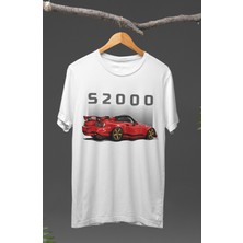 Fuddy Moda  Honda S2000 Baskılı T-Shirt, Araba Yarış Temalı Tişört