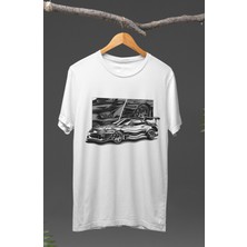 Fuddy Moda  Racing Car Baskılı T-Shirt, Araba Yarış Temalı Baskılı Tişört