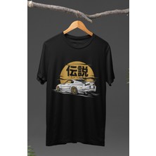 Fuddy Moda  Legend Toyota Supra Baskılı T-Shirt, Araba Yarış Temalı Baskılı Tişört