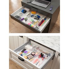Vienev 12LI Şeffaf Çekmece Içi Düzenleyici Organizer 4x(K.kare K.dkdrtgn) 3x(D.dkdrtgn) 1x(O.dkdrtgn)