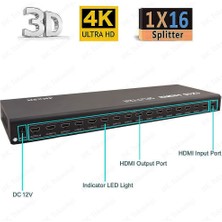 BK Teknoloji Ultra Hd 4KX2K 1 Giriş 16 Çıkış HDMI Splitter 16 Port HDMI Çoklayıcı