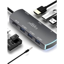 Fogy 8in1 4K Hub Dönüştürücü USB 3,0 3 Adet HDMI 4K