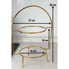 Yaren Style 2 Katlı Metal Lüks Rios Gold Etajer Sunum Ve Ikramlık Kek Pasta Standı Çeyizlik Tabaklar Temsilidir.