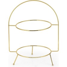 Yaren Style 2 Katlı Metal Lüks Rios Gold Etajer Sunum Ve Ikramlık Kek Pasta Standı Çeyizlik Tabaklar Temsilidir.