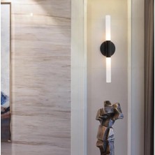 Zr Aydınlatma Siyah 3000K 40CM Çift Akrilik Boru Duvar Lambası,led Aplik,modern Aydınlatma