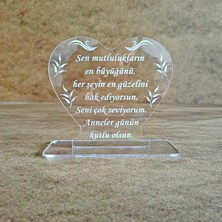 C-Tasarım Anneler Günü Pleksi Tebrik Kartı Lazer Kazıma Güzel Sözler Kişiye Özel