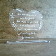 C-Tasarım Anneler Günü Pleksi Tebrik Kartı Lazer Kazıma Güzel Sözler Kişiye Özel