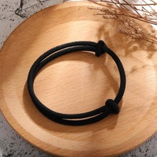 Crc Bijuteri Unisex Siyah Ip Bileklik