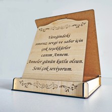 C-Tasarım Anneler Günü Ahşap Tebrik Plaketi (Hediye Kutusu) Lazer Kazıma Güzel Sözler (Kişiye Özel)