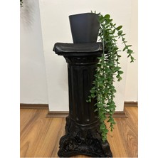 Libre Design Dekoratif 53  cm  Büyük Boy Parlak Siyah Roma Sütunu Biblo Heykel
