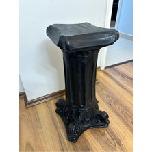 Libre Design Dekoratif 53  cm  Büyük Boy Parlak Siyah Roma Sütunu Biblo Heykel
