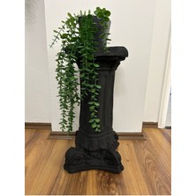 Libre Design Dekoratif 53  cm  Büyük Boy Mat Siyah Roma Sütunu Biblo Heykel