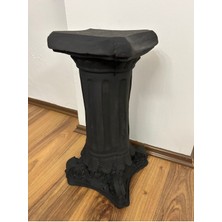 Libre Design Dekoratif 53  cm  Büyük Boy Mat Siyah Roma Sütunu Biblo Heykel