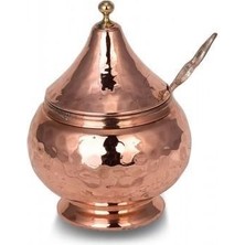 Turna Bakır Tabbal Kaşıklı Kubbe Baharatlık El Dövme Kırmızı TURNA0014-1