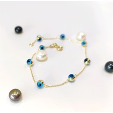 Altın Ofisi Göz Boncuklu Bileklik Künye 14 Ayar Altın HD VİDEOLU