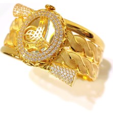 Altın Ofisi Tuğralı Kelepçe Bilezik 14 Ayar Altın HD VİDEOLU