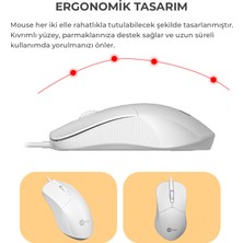 Lecoo CM101 USB Kablolu Türkçe Q Klavye & Mouse Set Beyaz