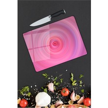 Kurra Store Pembe Halkalar  Cam Kesme Tahtası 25 x 35 cm