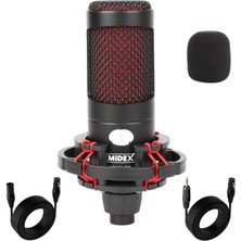 Midex Functional Paket-2 Stüdyo Ekipmanları Mikrofon 4 Çıkış Ses Kartı Full Set