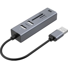 Bix BX05HB 4in1 USB Hub Micro SD / SD Kart Giriş, 2x USB 2.0 Port Windows Uyumlu Çoklayıcı Adaptör