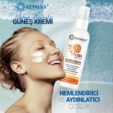 ELVONS Koruyucu ve Leke Karşıtı Güneş Kremi Sprey SPF 55+ Tüm Ciltler İçin 125 ML