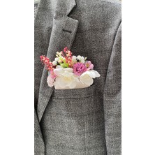 Zb Flowers Damat Yaka Çiçeği Sağdıç Çiçeği,gelin Çiçeği,yaka Çiçeği Broş Yapayçiçek