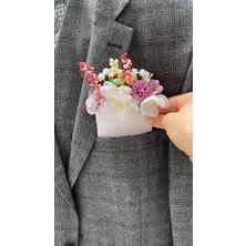 Zb Flowers Damat Yaka Çiçeği Sağdıç Çiçeği,gelin Çiçeği,yaka Çiçeği Broş Yapayçiçek