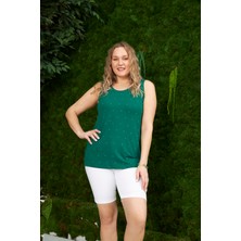 Rmg Inci Taş Detaylı Büyük Beden Yeşil  Atlet