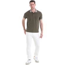 Hatemoğlu Haki Regular Fit Düz 100% Pamuklu Polo Yaka Tişört